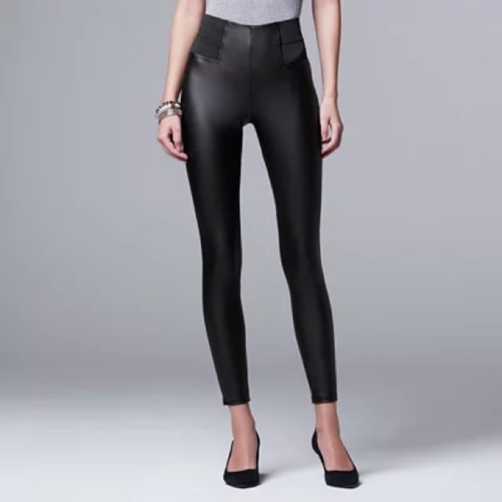 Faux Leather Pants Vera Wang